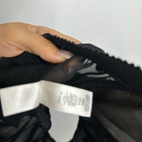 Y2K 00S VICTORIA'S SECRET CORSET Bustier Black Lace opaque womens 38B - Picture 5 of 6